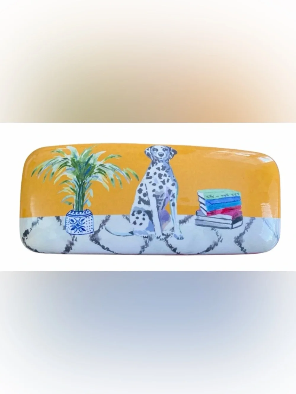 Dalmatian Dog Punch Studio hard case for eye glasses with spring closure.